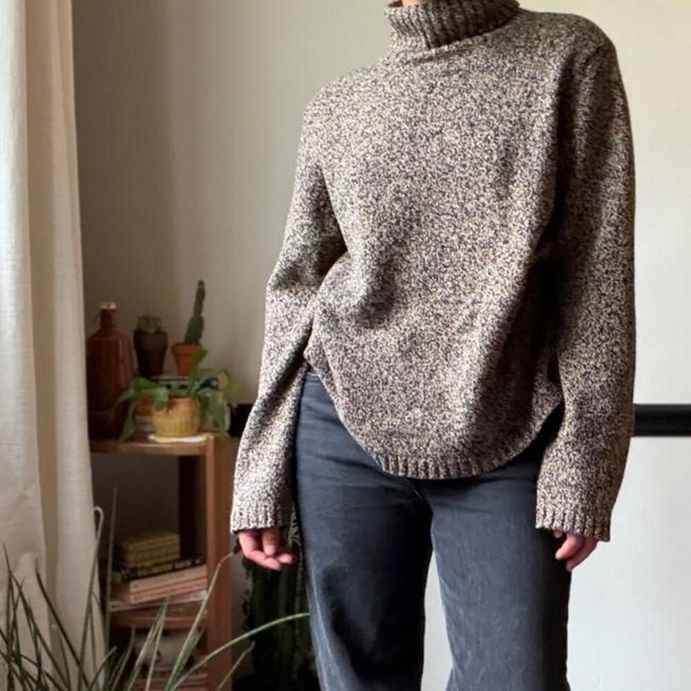 Vintage speckled cotton turtleneck